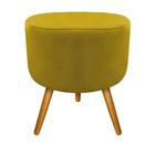 Puff Banqueta Decorativa Carol Palito Mel Sala de Estar Quarto Suede Amarelo - KDAcanto Móveis