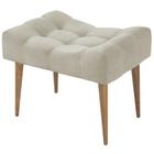 Puff Banqueta Decorativa Para Sala E Quarto Requinte Suede Bege - LM DECOR