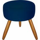 Puff Banqueta Decorativa Pés Palito Suede Azul Marinho