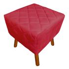 Puff Banqueta Decorativo Estofado Para Quarto Closet Isabella Suede Vermelho - LM DECOR