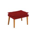 Puff Banqueta Decorativo Fenzzi Pés Palito Mel Suede Vermelho - DAMAFFÊ MÓVEIS