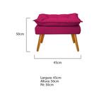 Puff Banqueta Decorativo Zatti Pés Palito Sala de Estar Quarto Recepção Suede Pink - KDAcanto Móveis