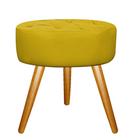 Puff Banqueta Nanda Palito Mel Decor Sala de Espera Quarto Suede Amarelo - KDAcanto Móveis