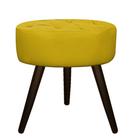 Puff Banqueta Nanda Palito Tabaco Decor Sala de Espera Quarto Suede Amarelo - KDAcanto Móveis