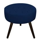 Puff Banqueta Nanda Palito Tabaco Decor Sala de Espera Quarto Suede Azul Marinho - DAMAFFÊ MÓVEIS - DAMAFFE MÓVEIS