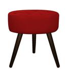 Puff Banqueta Nanda Palito Tabaco Decor Sala de Espera Quarto Suede Vermelho - KDAcanto Móveis