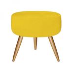 Puff Banqueta Nina Decorativo Redondo Pé Palito Suede Amarelo - Ahazzo Móveis