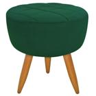 Puff Banqueta Redondo Maitê Matelassê Suede Verde Militar Decoração para Sala - JBF Poltronas