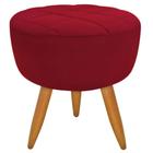 Puff Banqueta Redondo Maitê Matelassê Suede Vermelho Decoração para Sala - JBF Poltronas