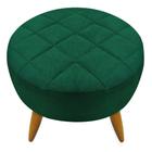 Puff Banqueta Redondo Maitê Suede Verde Militar - JBF Poltronas