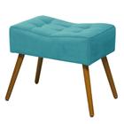 Puff Banqueta Retangular Suede Liso Azul Turquesa - DS Móveis