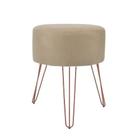 Puff Banqueta Sala De Estar Bege/Nude Moderno Premium - Decore.Com