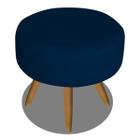 Puff Banqueta Sofia Decorativo Sala de Estar Quarto Recepção Suede Azul Marinho - KDAcanto Móveis