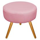 Puff Banqueta Sofia Palito Mel Sala de Estar Quarto Decor Suede Rosa Bebê - KDAcanto Móveis