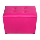 Puff Baú material sintético PINK para Organizar e Decorar 55x33