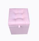 Puff baú quadrado - 1 lugar - 36x36cm - rosa claro - material sintético