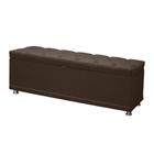 Puff Bau Sapateira de Casal 140 cm Estofado Carla Marron Escuro Suede Anchar Interiores