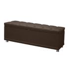 Puff Bau Sapateira de Casal 140 cm Estofado Carla Marron Escuro Suede Anchar Interiores - ANCHAR ESTOFADOS