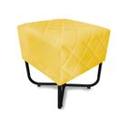 Puff Bela Suede Amarelo Base Preta - Vallisa Decor