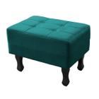 Puff Bella Decorativo Sala de Estar Suede Azul Turquesa - Maitê Moda Casa