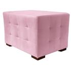 Puff Cuba Decorativo Suede Rosa Bebê 50x70 D'Rost