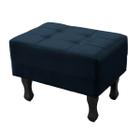 Puff de Sala Retangular Decorativo Suede Azul Marinho