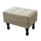 Puff de Sala Retangular Decorativo Suede Bege Claro