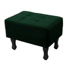 Puff de Sala Retangular Decorativo Suede Verde Militar - Maitê Moda Casa