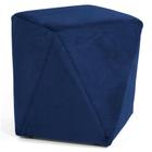 Puff Decorativo Ametista B-304 Veludo Azul Marinho Domi