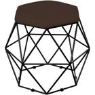 Puff Decorativo Aramado Preto Six Suede Marrom - Lyam Decor