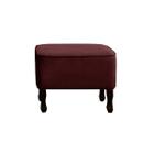 Puff Decorativo Banqueta Retangular Para Sala de Estar Pés de Madeira Teles Tecido Suede Diversas Cores - Maitê Moda Casa