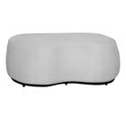 Puff Decorativo Beatriz Orgânico Crm Couro Branco Mz Decor - Mazzero Decor