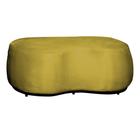 Puff Decorativo Beatriz Orgânico Crm Veludo Amarelo Mz Decor - Mazzero Decor