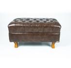 Puff Decorativo Chesterfield Elizabeth Corano Marrom - 60cm