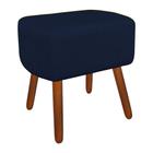 Puff Decorativo Curvo Agatha Suede Azul Marinho - D'Rossi