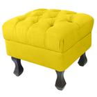 Puff Decorativo Em Captonê Retrô Luis Xv Suede Amarelo - LM DECOR