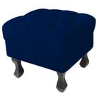 Puff Decorativo Em Captonê Retrô Luis Xv Suede Azul Marinho - LM DECOR