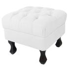 Puff Decorativo Em Captonê Retrô Luis Xv Suede Corano Branco - LM DECOR