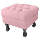 Puff Decorativo Em Captonê Retrô Luis Xv Suede Rosa - DL DECOR - Doce Lar Decorações