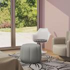 Puff Decorativo Moderno Soft Flor Espuma D23 - Veludo Cinza - GABILITE