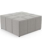 Puff Decorativo Para Sala de Estar Quadrado Milano 90x90cm W01 Bouclê Creme - Lyam Decor