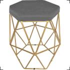 Puff Decorativo Para Sala Hexagonal Aramado Base Bronze/Dourada/Preta Suede Cores - Clique E Decore