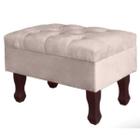 Puff Decorativo Para Sala Quarto Paris Suede Bege