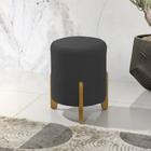 Puff Decorativo Premium Sala de Estar Jade Veludo Preto - NOSSA CASA MOVEL