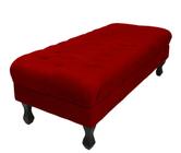 Puff Decorativo Retrô Luis Xv Captonê 1 Metro Suede Vermelho- LM DECOR