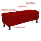 Puff Decorativo Retro Luiz XV com Baú Suede Vermelho 1,2 M - ATUAL ESTOFADOS