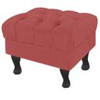 Puff Decorativo Retro Luiz XV sem Baú Suede Rosé 60 cm - ATUAL ESTOFADOS