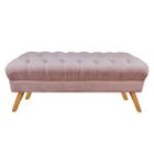 Puff Decorativo Retrô Paris Capitonê 1 Metro Pé Palito Suede Rose - LM DECOR