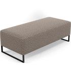 Puff Decorativo Sala de Estar Bali W01 Base Ferro 120x50 cm Bouclê Bege - Lyam Decor