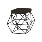 Puff Decorativo Sala de Estar Base Preto Trixie Suede Marrom G41 - Gran Belo